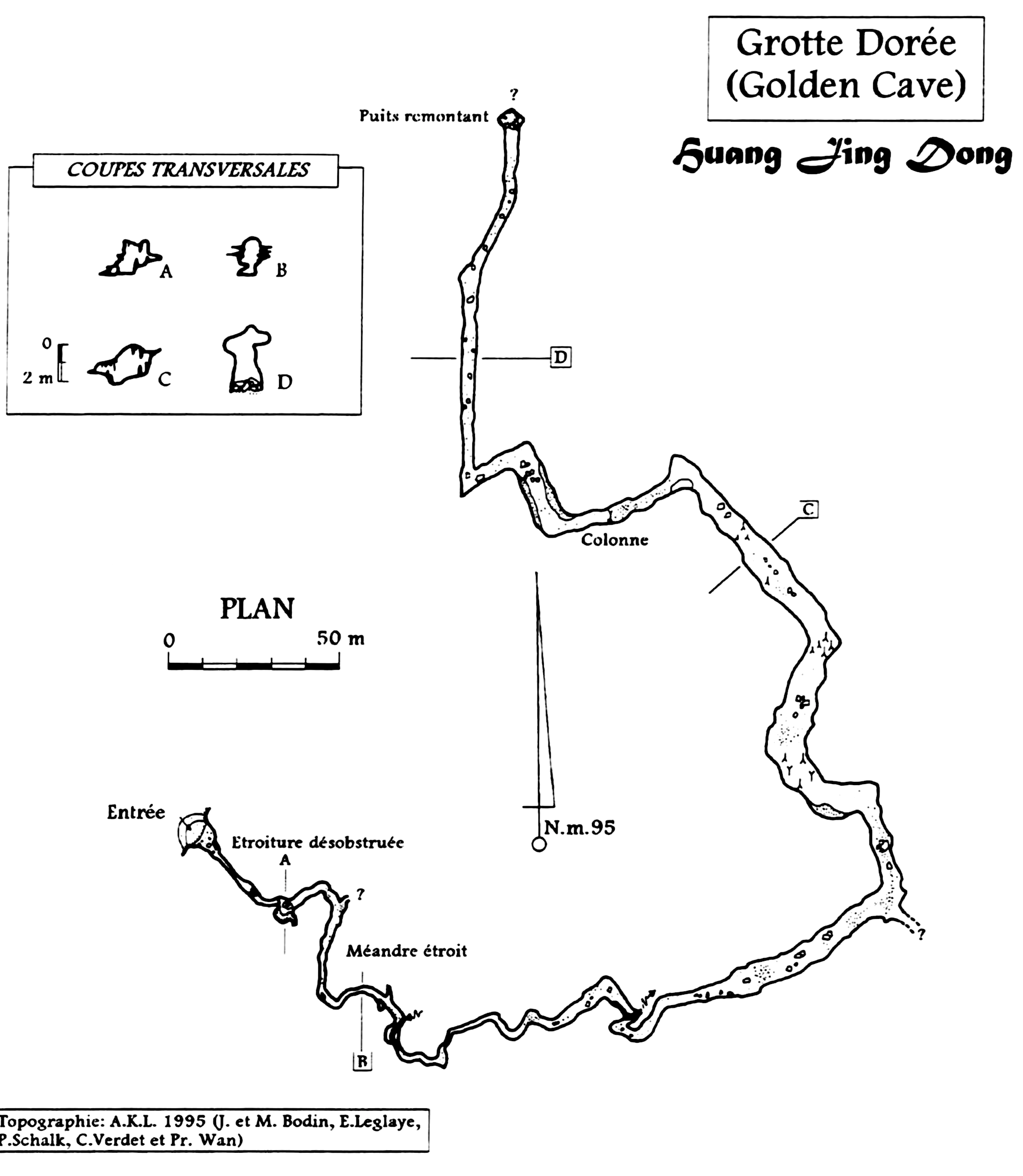 topographie Grotte Dorée 黄金洞