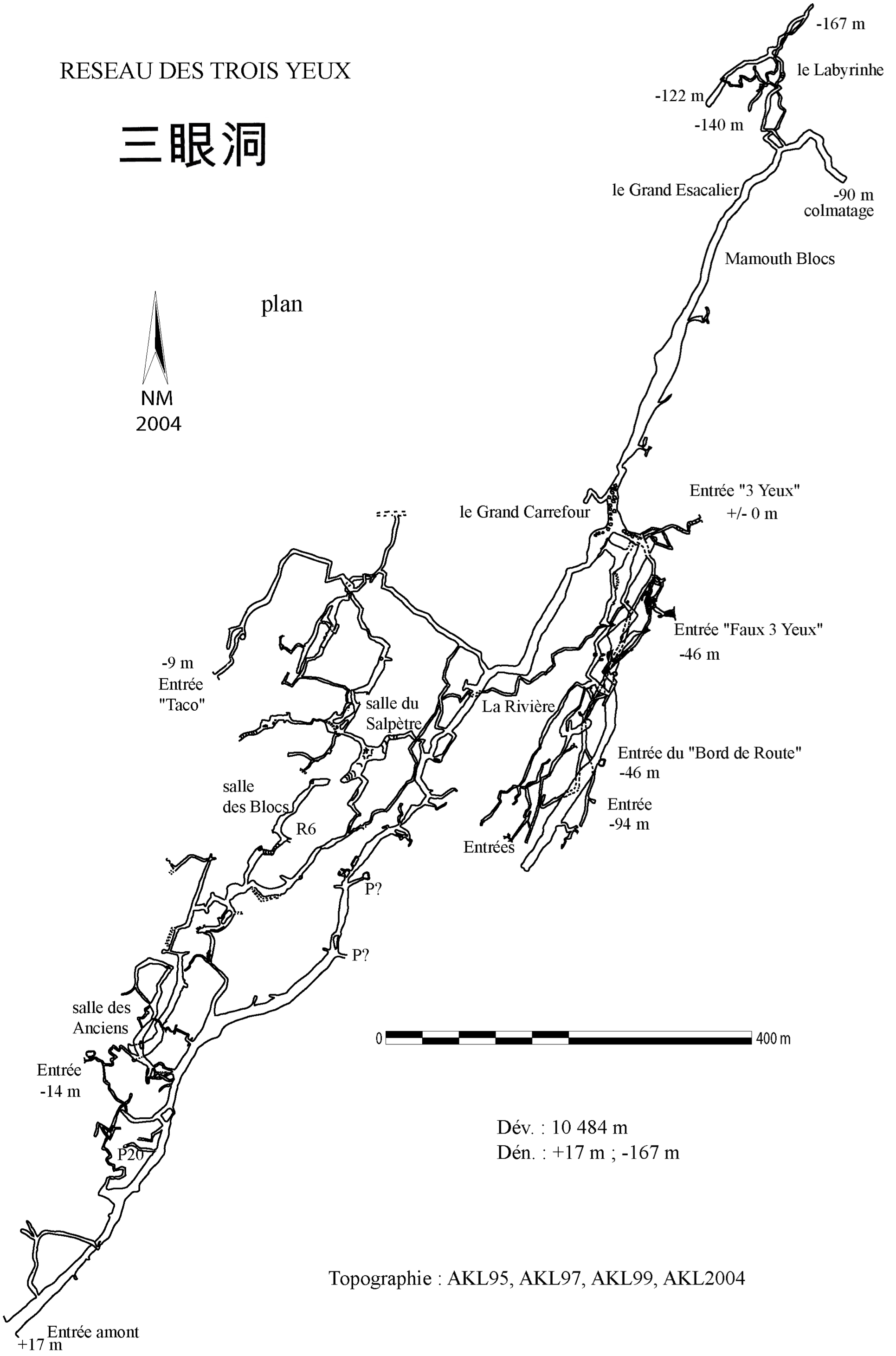 topographie Grotte Des Trois Yeux 三眼洞