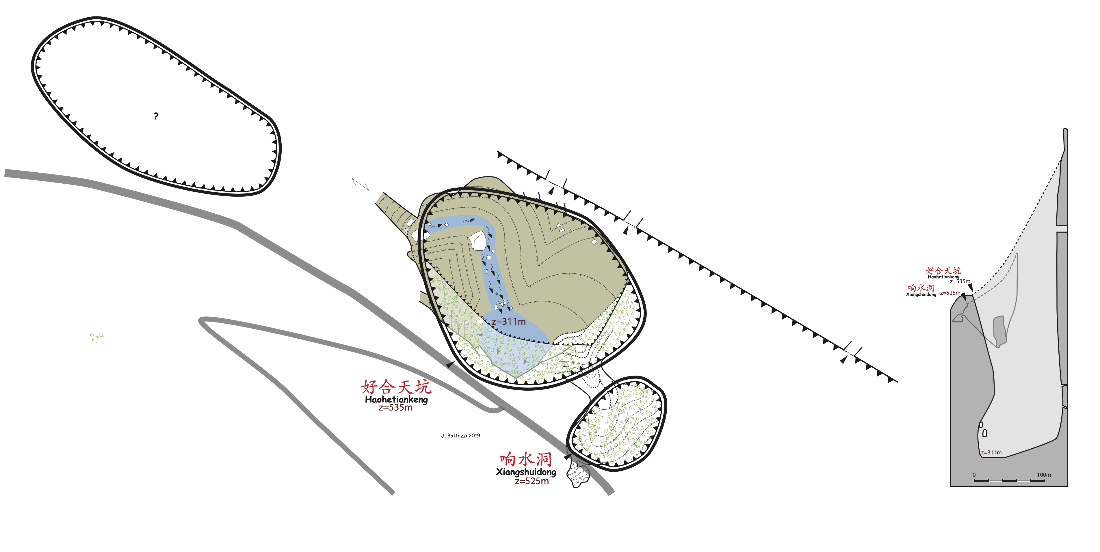 topographie Xiangshuidong 响水洞