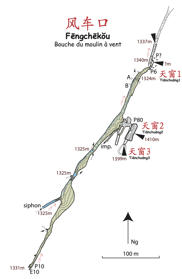 topographie Fengchekou 风车口