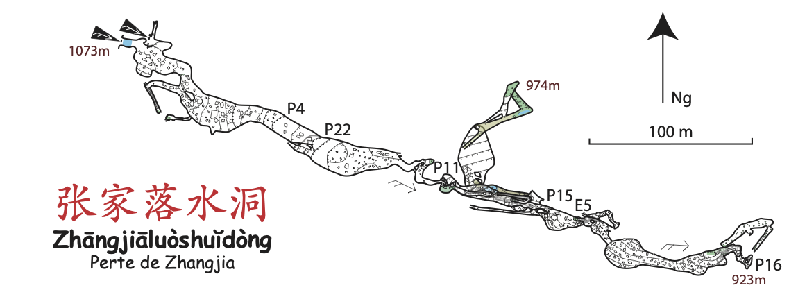 topographie Zhangjialuoshuidong 张家落水洞