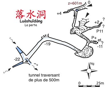 topographie Luoshuidong 落水洞