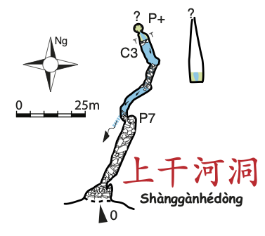 topographie Résurgence de Shangganhe 上干河