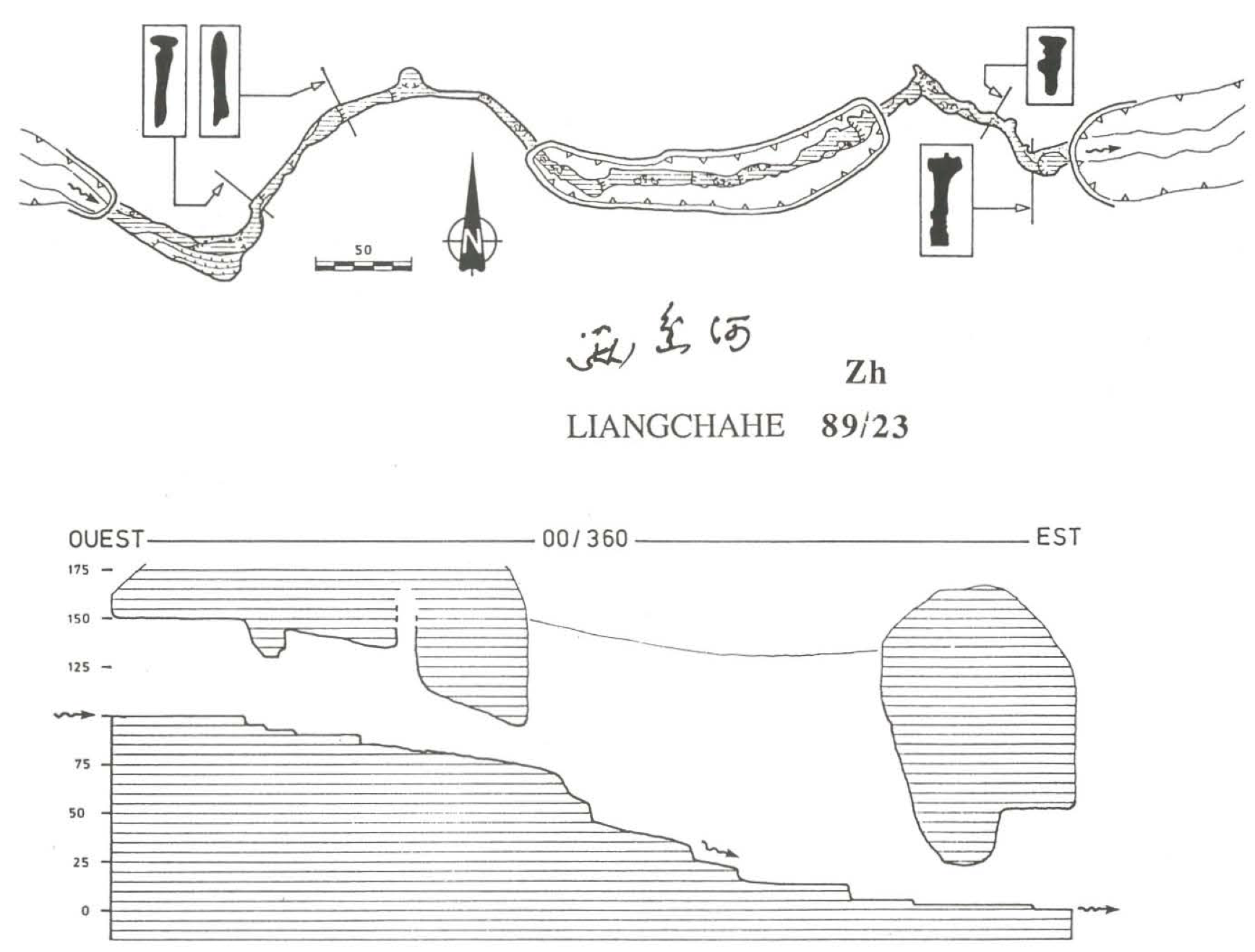 topographie Liangchahe 两岔河