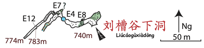topographie Liucaoguxiadong 刘槽谷下洞