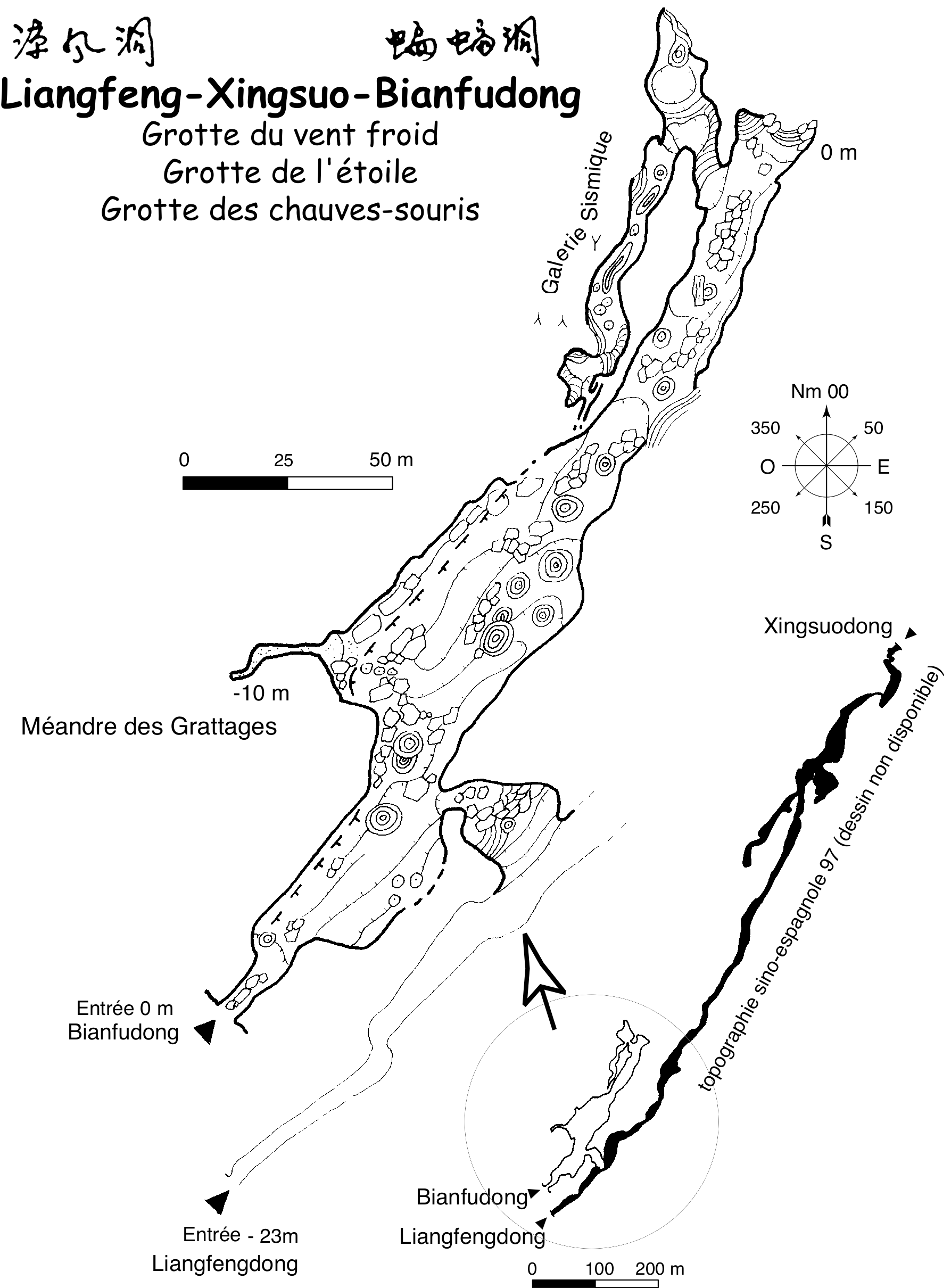 topographie Liangfengdong 凉风洞