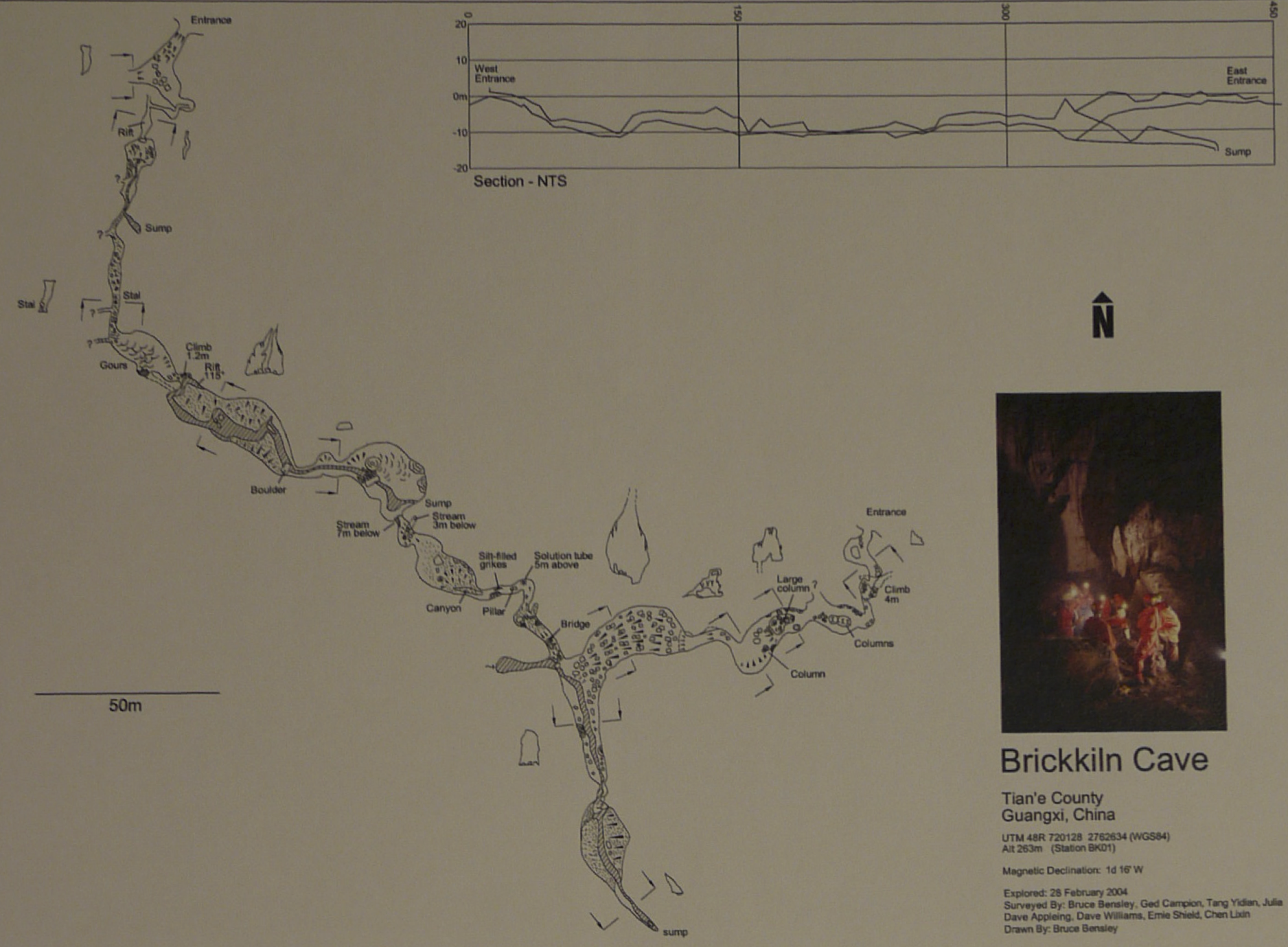 topographie Brickkiln cave 