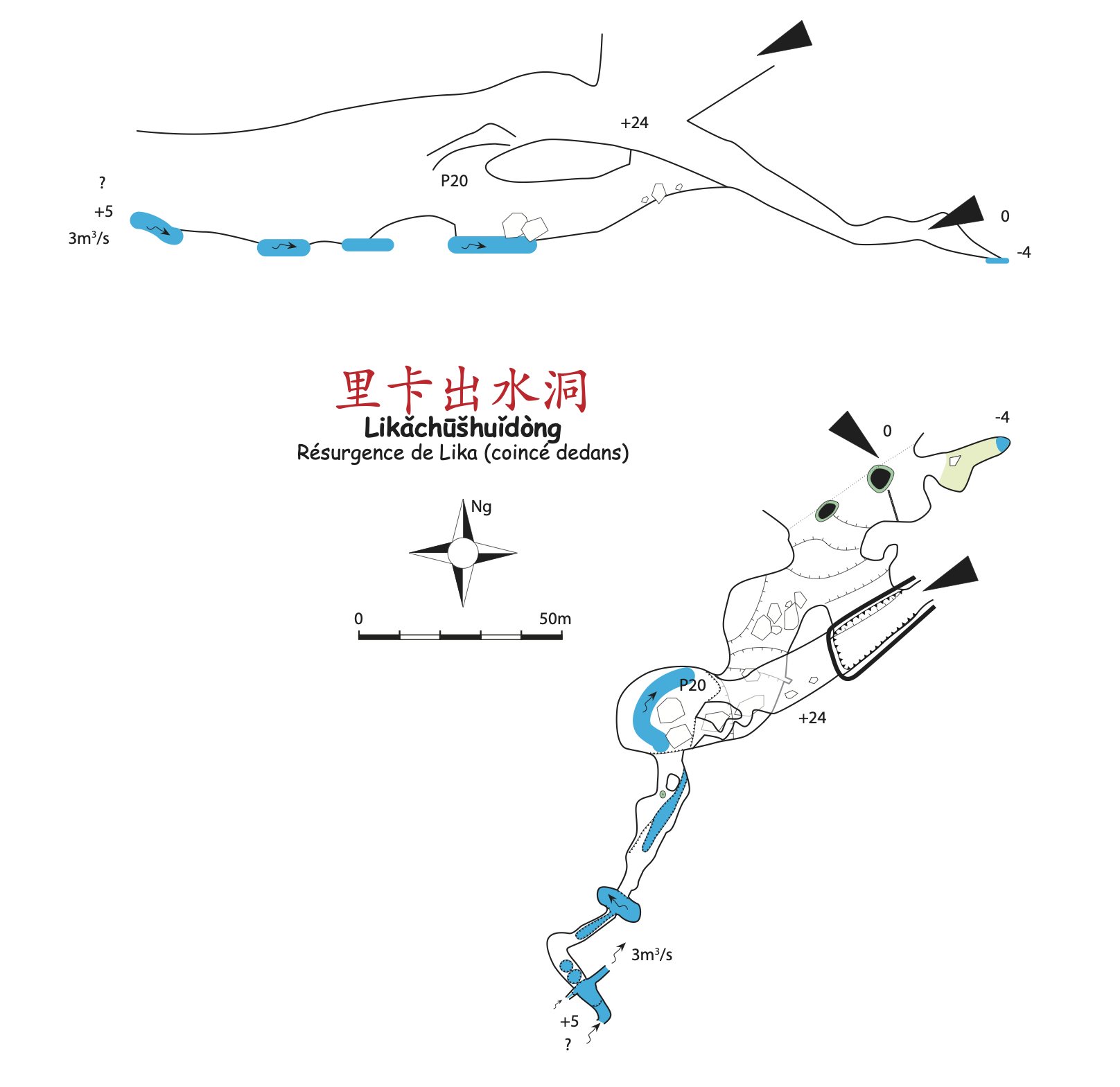 topographie Likachushuidong 里卡出水洞