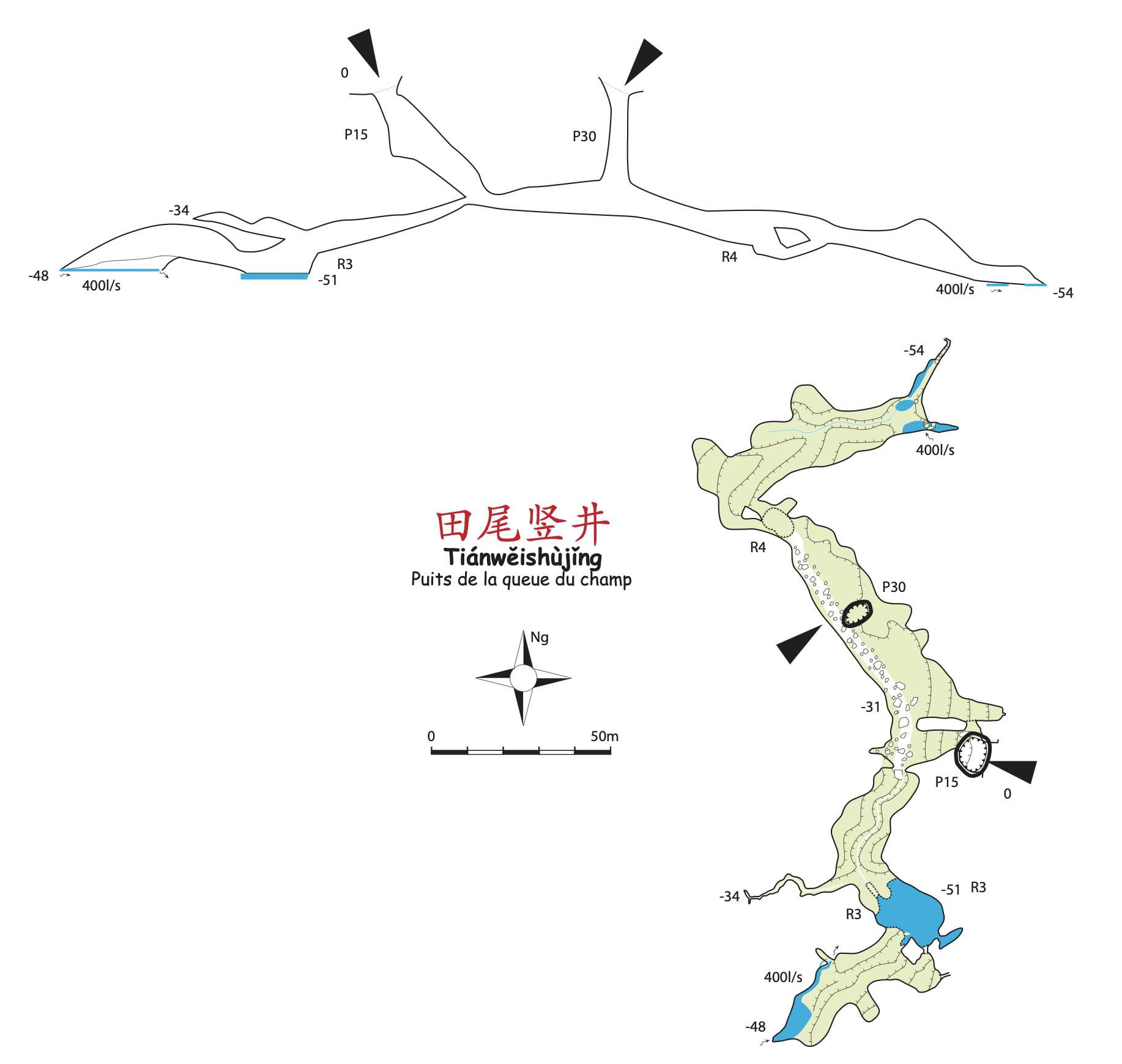topographie Tianweishujing 田尾竖井