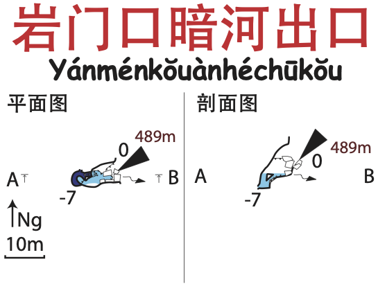 topographie Yanmenkouanhechukou 岩门口暗河出口