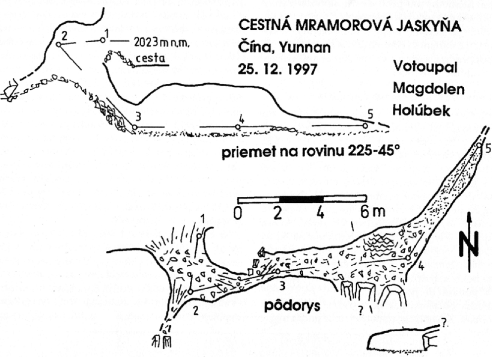 topographie Cestná mramorová jaskyna 
