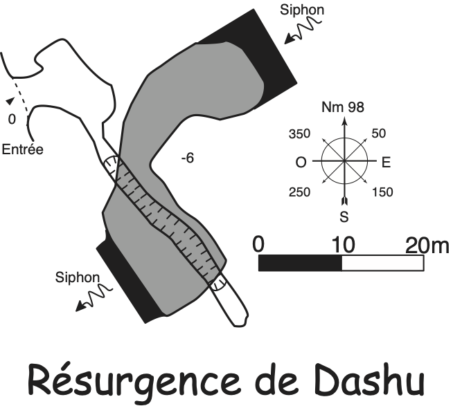 topographie La résurgence de Dashu 