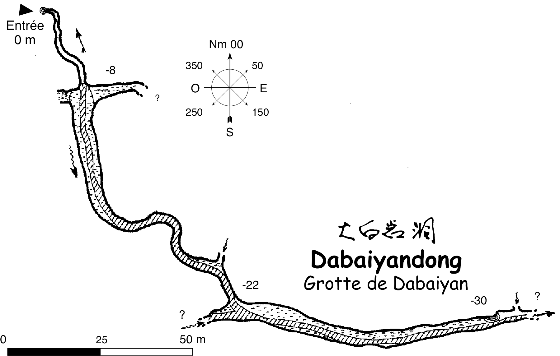 topographie Dabaiyandong 大白岩洞