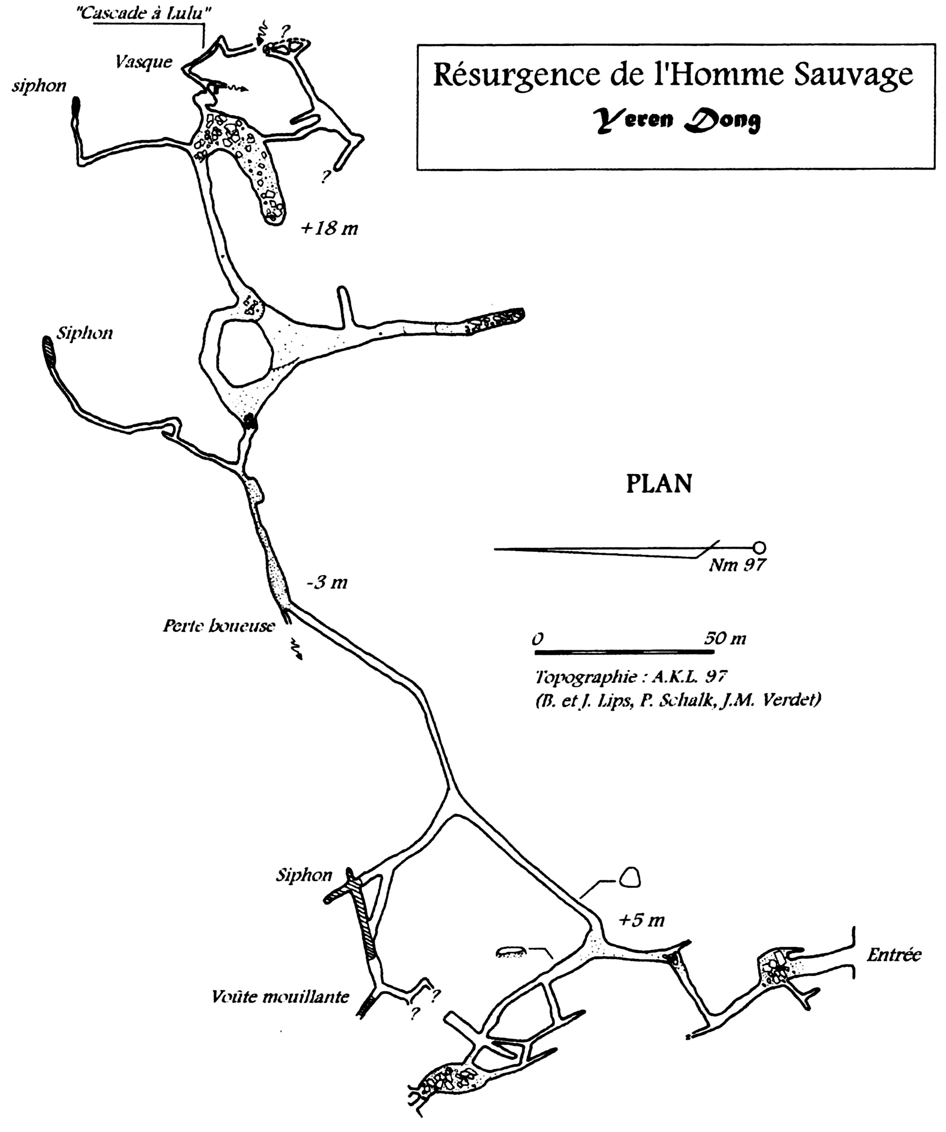 topographie Résurgence de Yerendong 野人洞