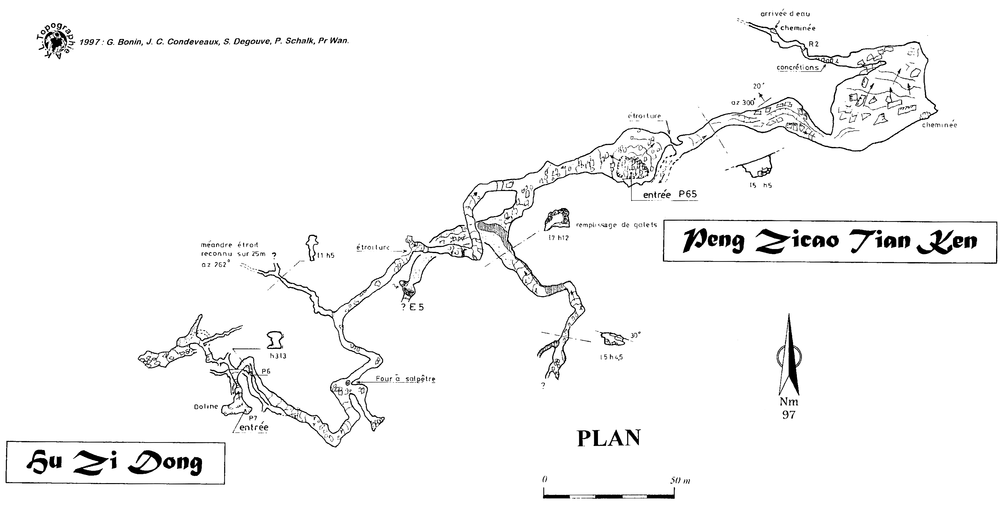 topographie Pengzicaotiankeng-Huzidong 