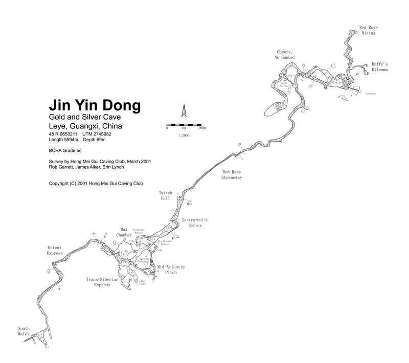 topographie Jinyindong 金银洞