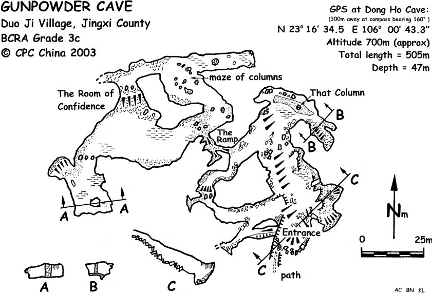 topographie Gunpowder cave 