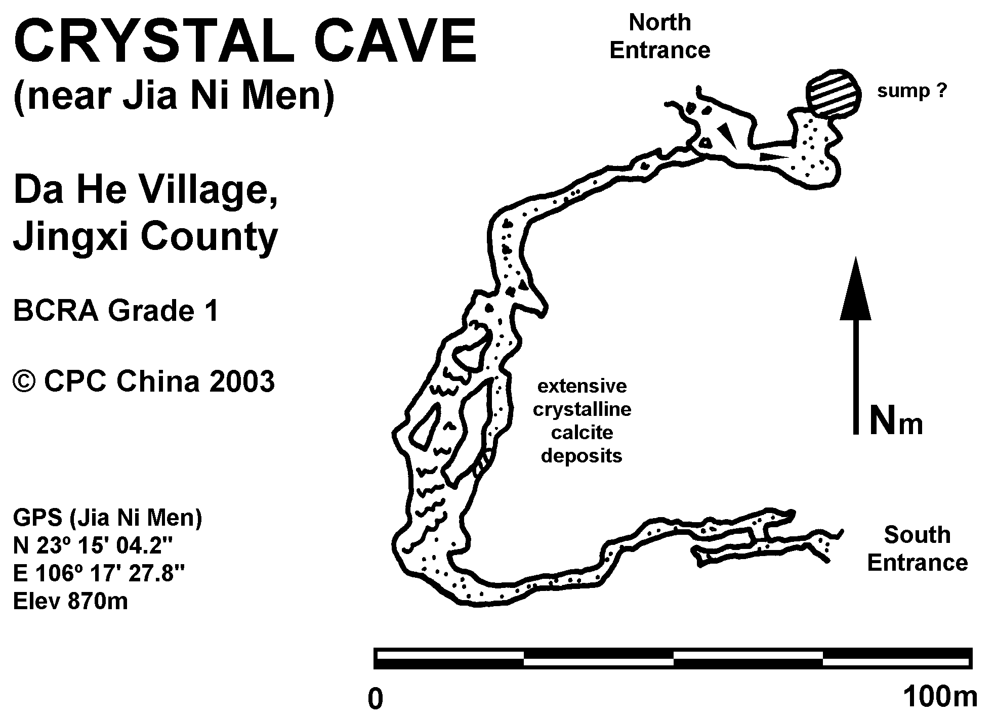 topographie Crystal Cave 