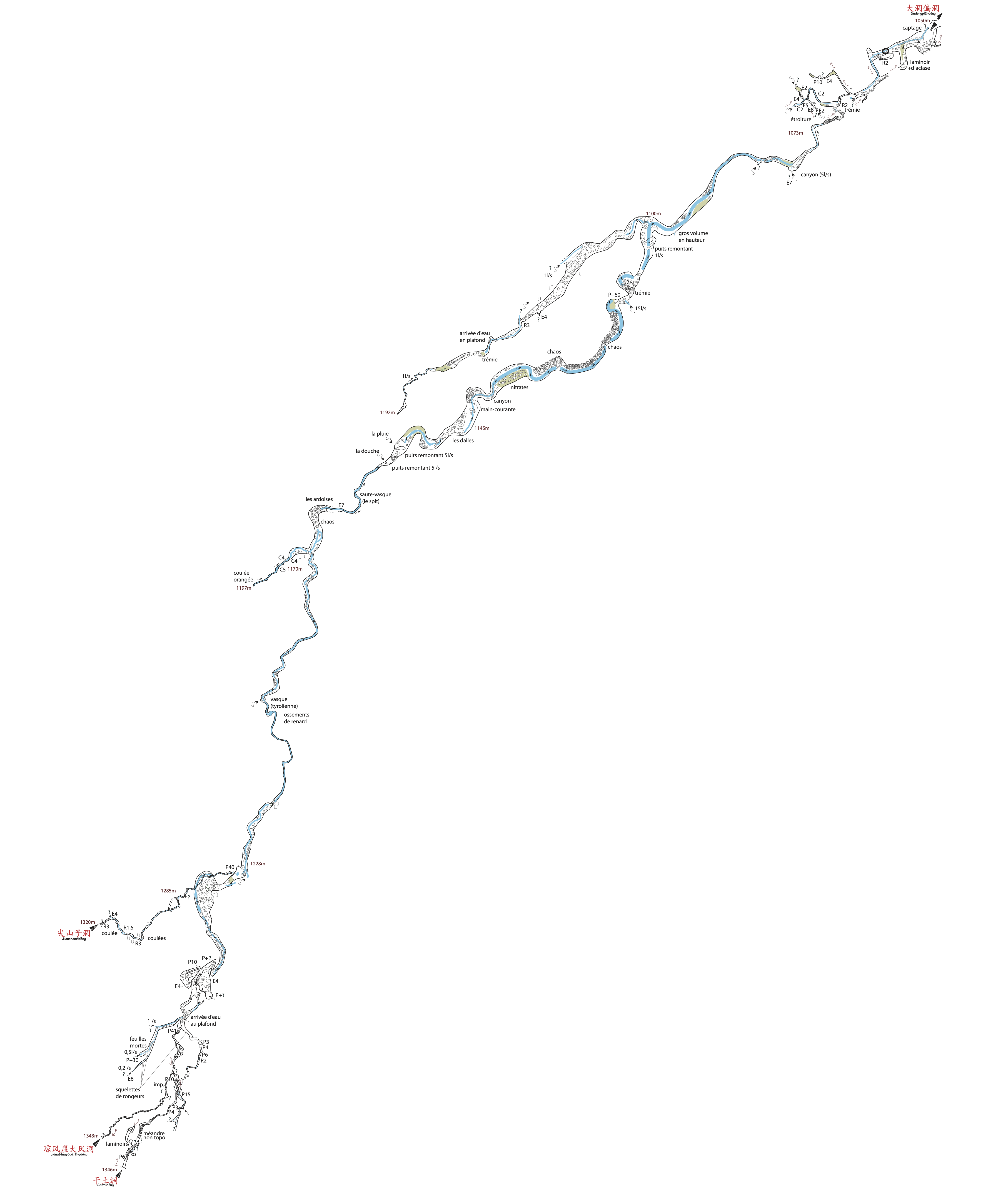 topographie Dadongpiandong 大洞偏洞