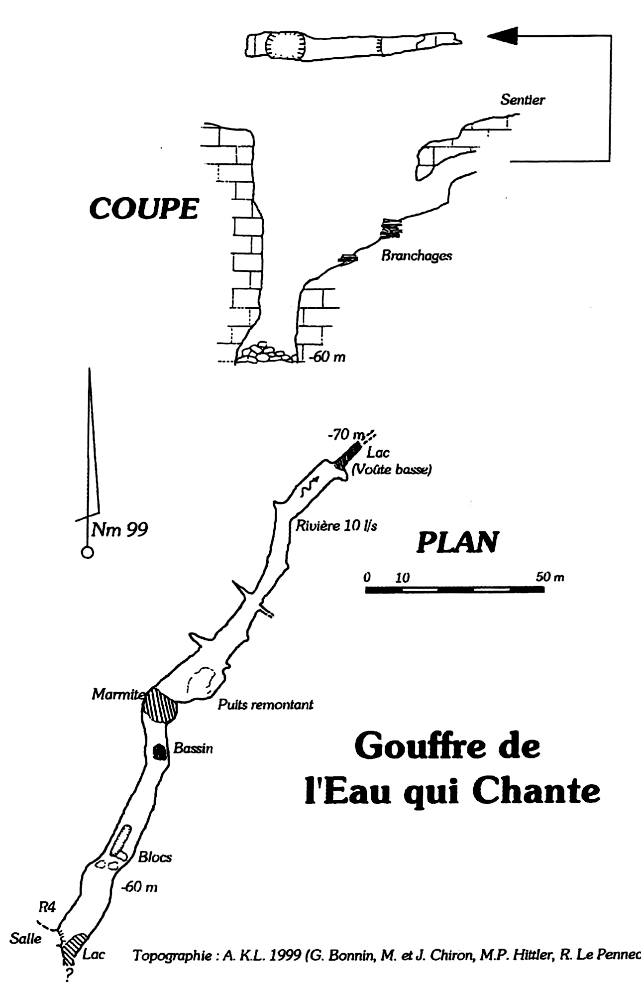 topographie Gouffre de l'eau qui chante 